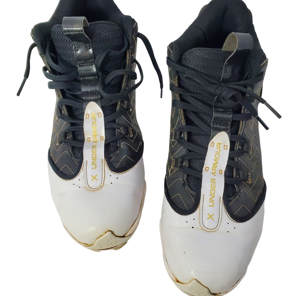 Under Armour Harper 8 Mid RM Baseball Cleats Black  Gold 3027442-001 Mens 10